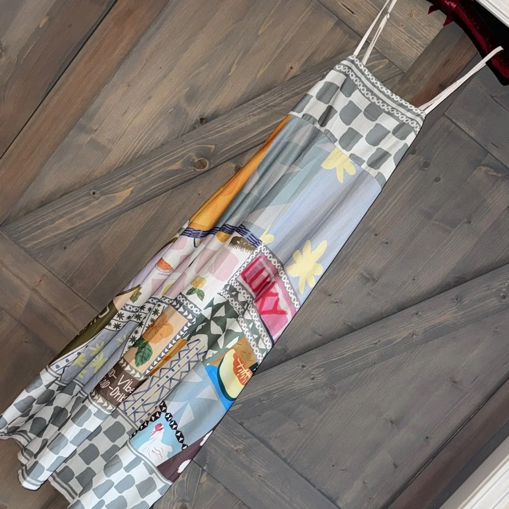 Multicolor Patterned Maxi Dress - Picture 1 of 4